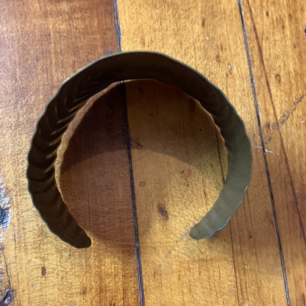 Brass with Turquoise Patina Bracelet Armband - Picture 3 of 4